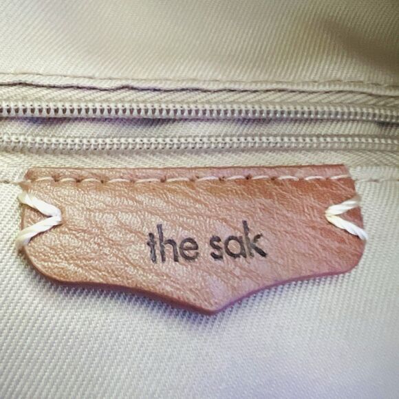 The Sak Ivy Pink Soft Leather Crochet Trim Boho Crossbody Bag Purse - Picture 7 of 7